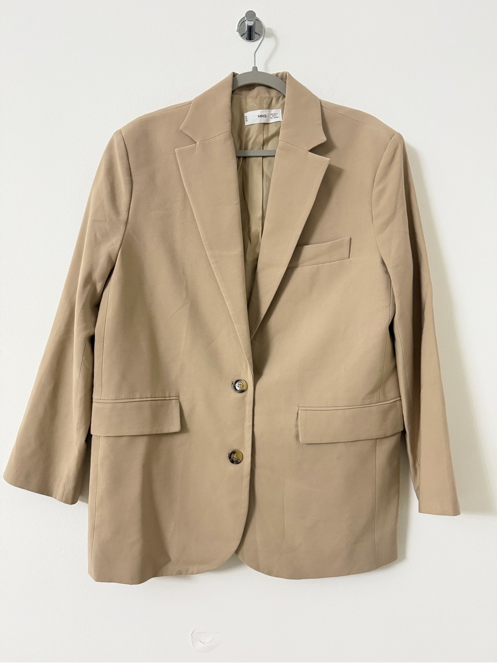 Mango Women's Beige Single-Breasted Blazer